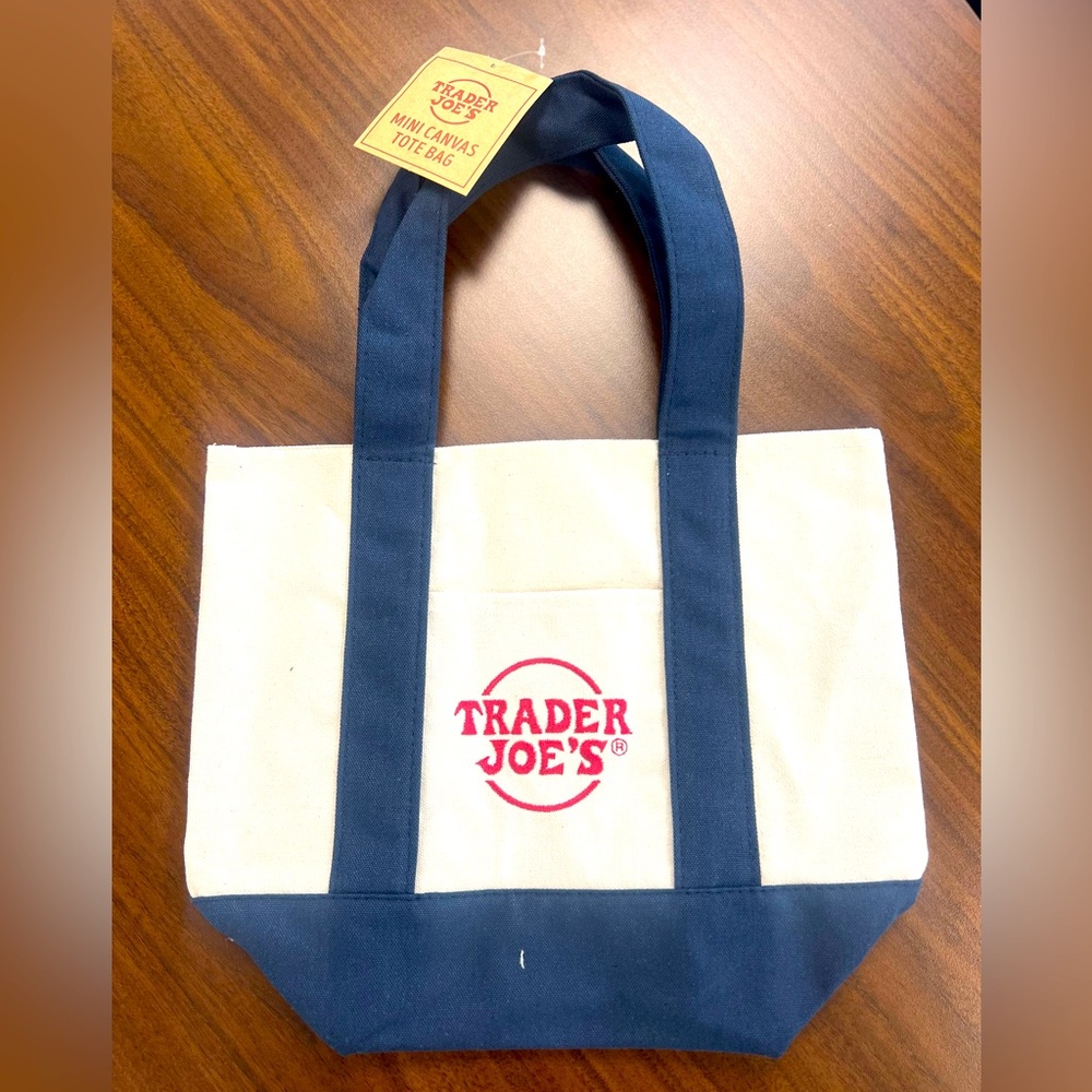 Trader Joe’s Mini Canvas Tote Bag (BLUE)
